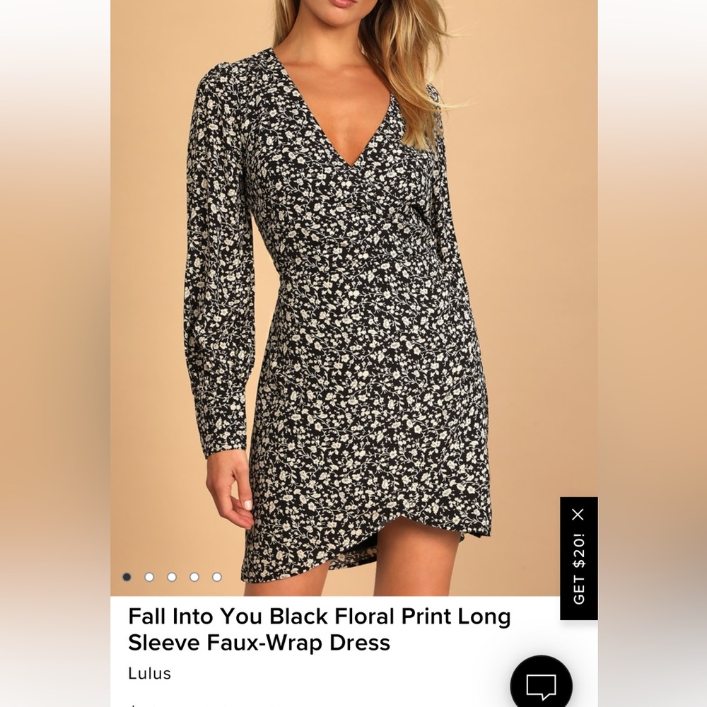 Lulu’s dress- flower print with long sleeves and tulip hem…